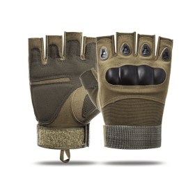 JupiterGear Tactical Fingerless Airsoft Gloves for Outdoor Sports (Color: Green, size: XL)